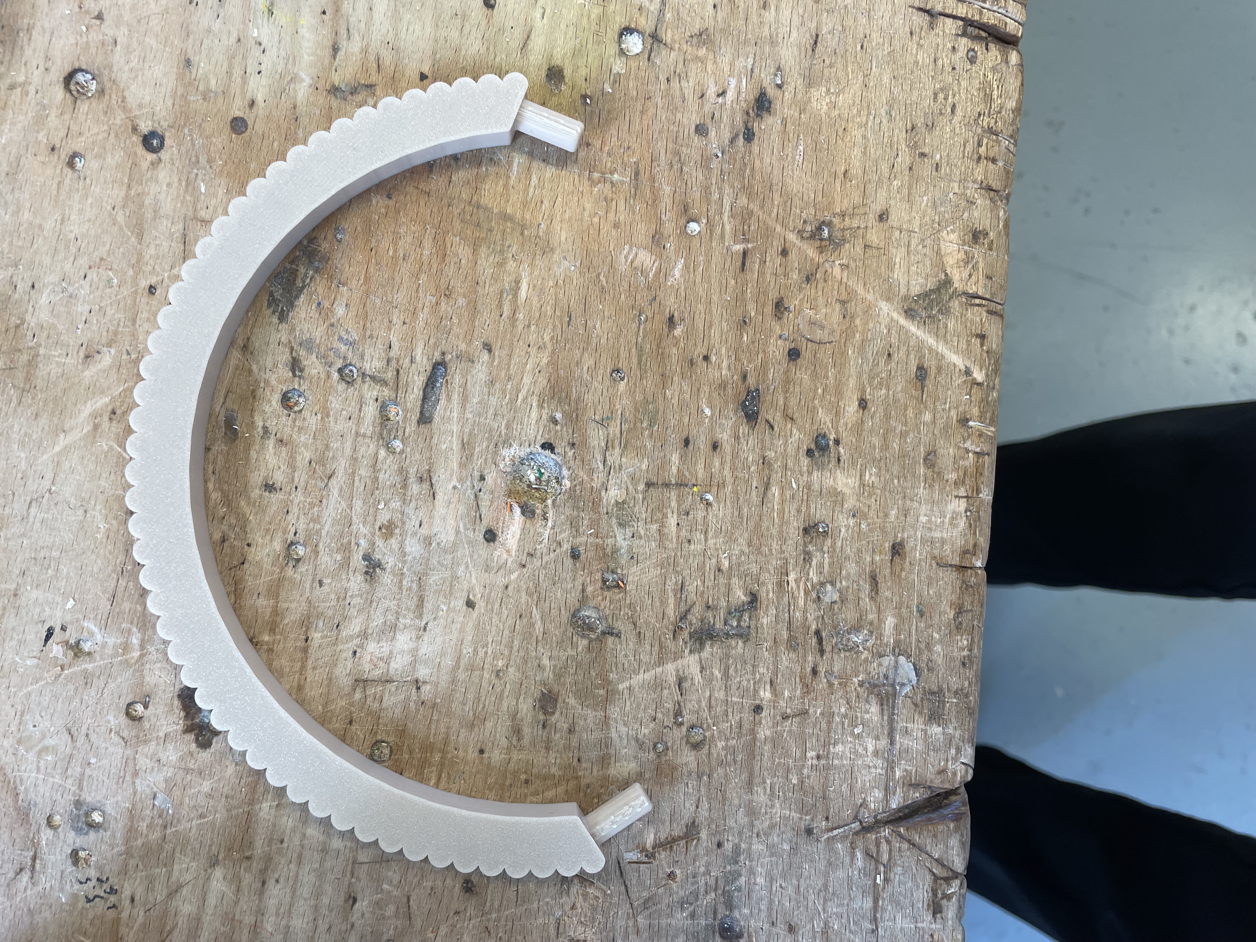 Completed handle fresh off the printer